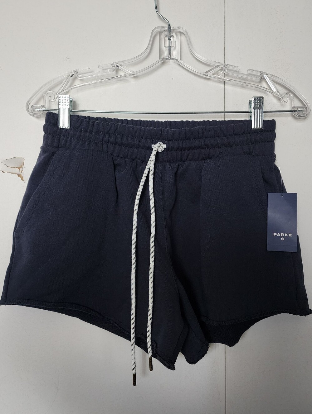 Parke Target Blue Cut Off Sweat Shorts Drawstring NWT Size Xsmall Lounge Gym